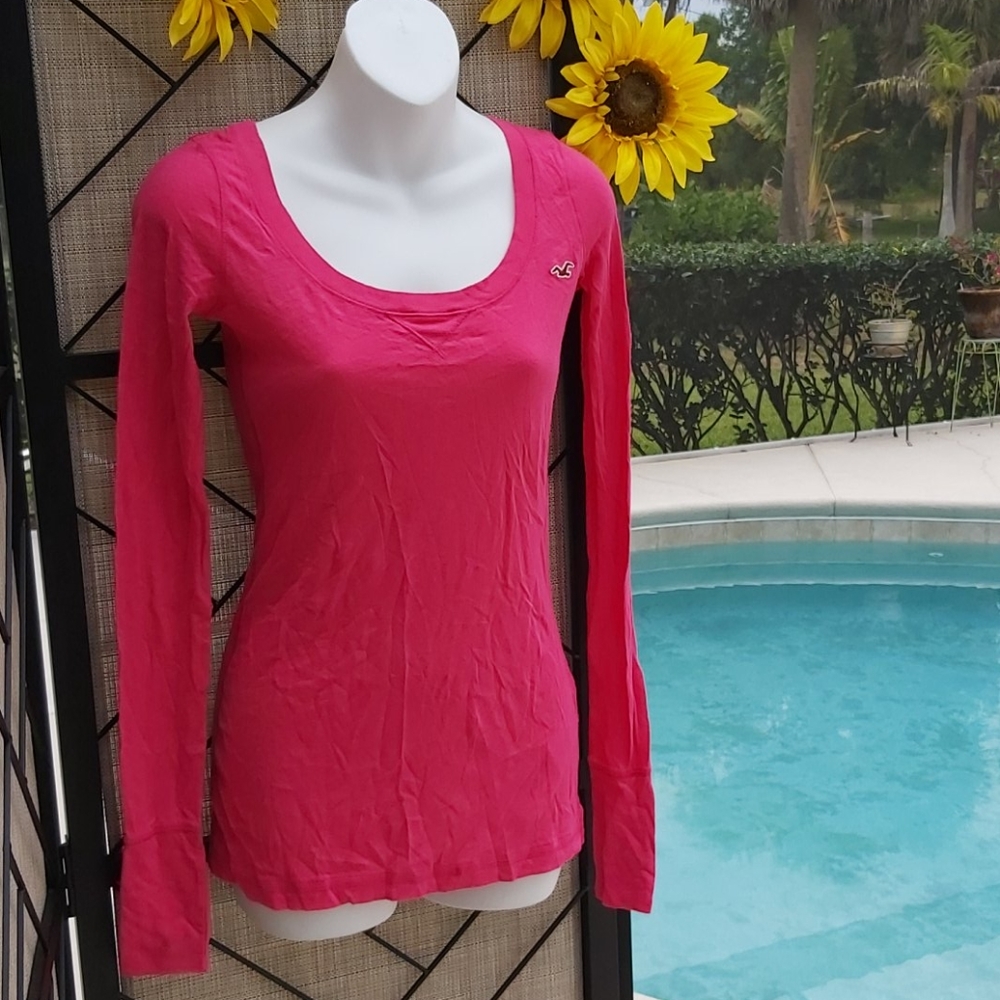 HOLLISTER HOT PINK LONG TSHIRT/ DRESS LONGSLEEVE
